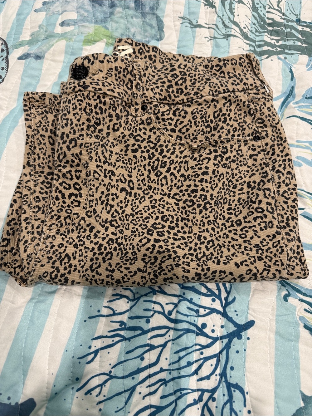 Seven7 Leopard Print Skinny Jeans - Tan and Black